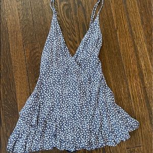 navy blue/white romper